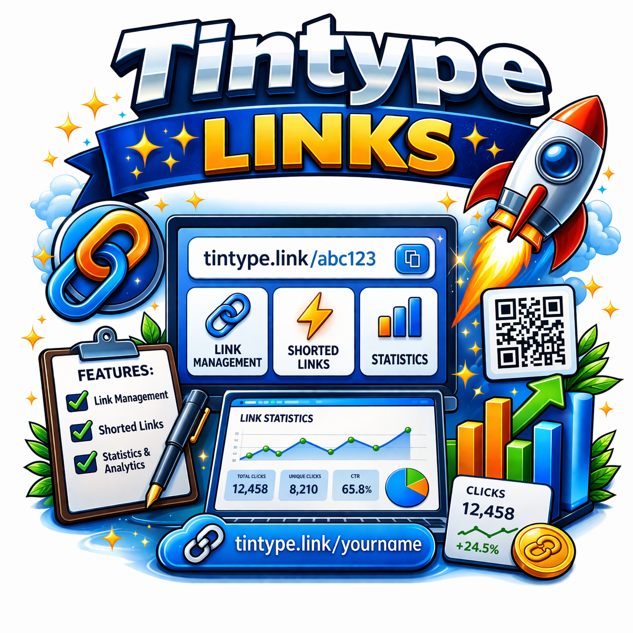 Link management tool splash design